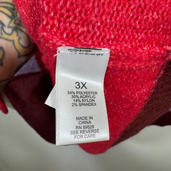 LOGO by Lori Goldstein Button Front Colorblock Cardigan Sweater Size 3X Cozy - Picture 4 of 5